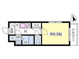 GrandeShimoda 1Kの間取図画像