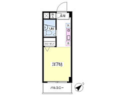コアフォーレストメビウス ワンルームの間取図画像