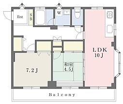 グランフォルム国立 2LDKの間取図画像
