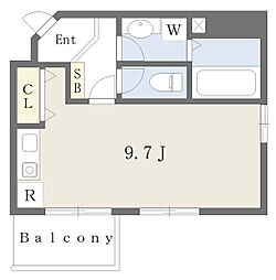 アネックス寿 407 4階ワンルームの間取り
