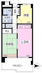 東武東上線 池袋駅 徒歩5分の賃貸マンション 9階2LDKの間取り