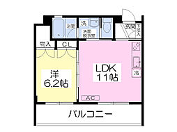 都営三田線 本蓮沼駅 徒歩3分の賃貸マンション 1階1LDKの間取り