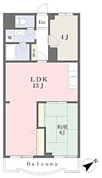 リレント町屋 2階2LDKの間取り