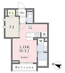 京王井の頭線 三鷹台駅 徒歩5分の賃貸マンション 1階1LDKの間取り