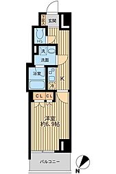 日本橋ファーストレジデンス 7階1Kの間取り