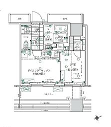ローレルタワールネ浜松町 1DKの間取図画像