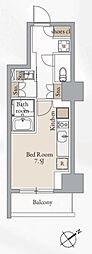 クロスレジデンス高田馬場 ワンルームの間取図画像
