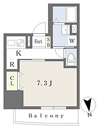 グランコートソフィア 1Kの間取図画像