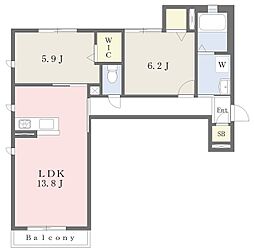 シャーメゾン小牧中央 2LDKの間取図画像