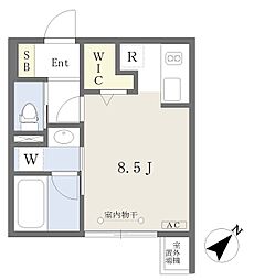 ミリアーデ覚王山 ワンルームの間取図画像