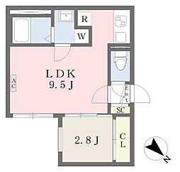 quador新瑞橋 1LDKの間取図画像
