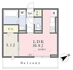 D-room富士松 1LDKの間取図画像