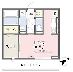 D-room富士松 1LDKの間取図画像
