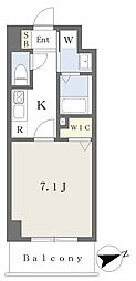 プレイズシード車道アベニュー 1Kの間取図画像