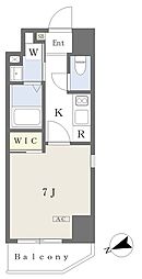 プレイズシード大曽根 1Kの間取図画像