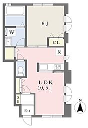 ベルソレイユ春岡A 1LDKの間取図画像