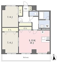 RicoEtoileMidorigaoka 2LDKの間取図画像