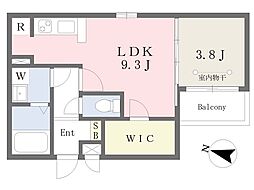 ルシエル氷室1 1LDKの間取図画像