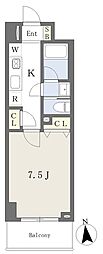 RicoEtoileMidorigaoka 1Kの間取図画像