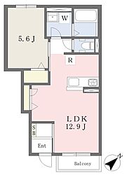 FLEUR de LIEN II 1LDKの間取図画像