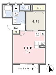 ミストラル西延末1 1LDKの間取図画像