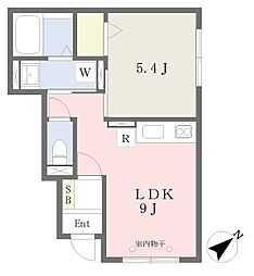 加古川市加古川町粟津アパート 1LDKの間取図画像