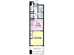 MA仙台ビルグランルージュ北一番丁 1DKの間取図画像