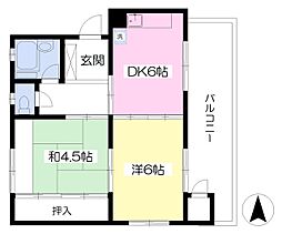 西村ビル 2DKの間取図画像