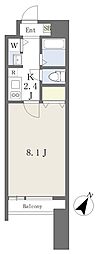 グラン・ドミール新寺 1Kの間取図画像