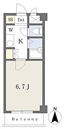 リブ原ノ町 1Kの間取図画像