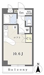 オーレ808上杉 ワンルームの間取図画像