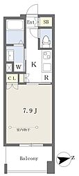 Ｆｉｒｓｔ　Ｅａｖｅｓ　Ｆｕｋｕｓｈｉｍａ 9階1Kの間取り