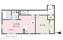 Ｆａｍｉｌｌｅ　Ｃｒｅｓｃｅｎｔ　Ａ棟 1階1LDKの間取り