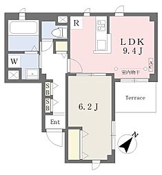 ＹｏｕｒＭａｉｓｏｎ　Ｆｅｌｉｃｅ　α 1階1LDKの間取り