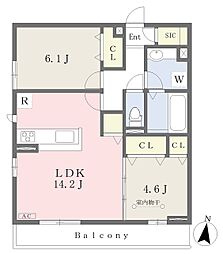 Ｌ’ＨＩＳＴＯＩＲＥ 3階2LDKの間取り