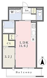 プリュメ 1LDKの間取図画像