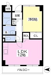 コート・レックス 1LDKの間取図画像