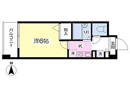 エムロード福島 1Kの間取図画像