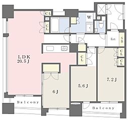 セイントステイツ森ノ宮中央 3LDKの間取図画像