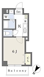 みおつくし此花 1Kの間取図画像