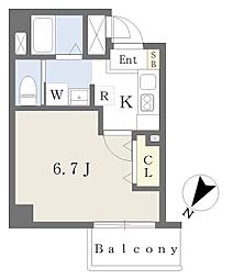 みおつくし此花 1Kの間取図画像