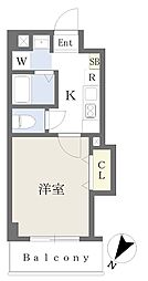 みおつくし此花 1Kの間取図画像
