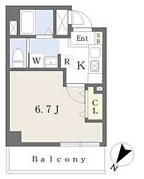 みおつくし此花 1Kの間取図画像