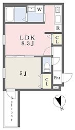 フジパレス関目 1LDKの間取図画像