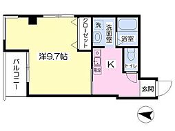 エクセレント南新町 1Kの間取図画像