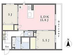 シャーメゾンソレイユ諸口 2LDKの間取図画像