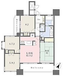 リーガル福島駅前 4LDKの間取図画像