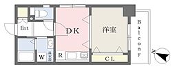 ハーベストメイセイ 1DKの間取図画像