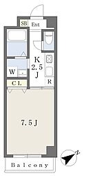 リバーアップ此花 1Kの間取図画像
