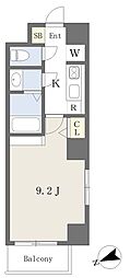 ゴルトベルク 1Kの間取図画像